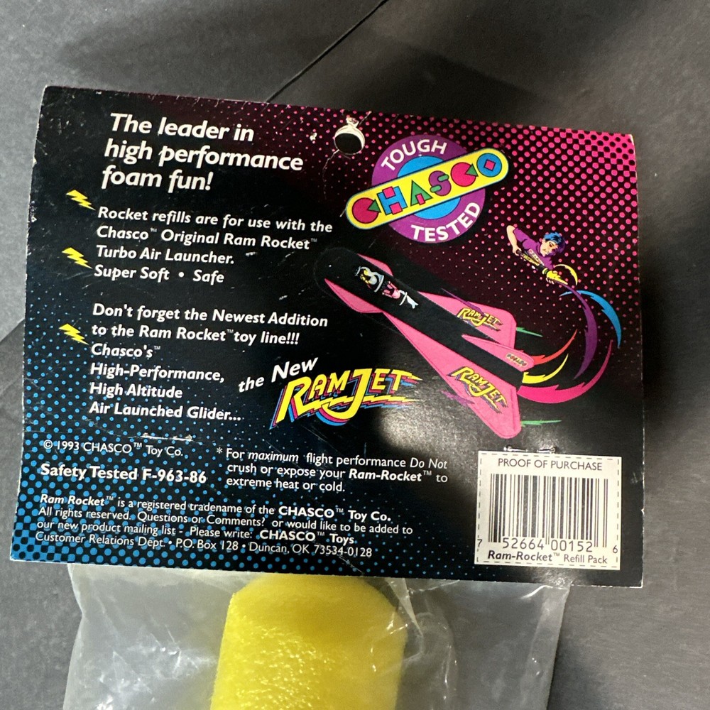 Vintage 1993 Ram Rocket Refill Pack Chasco Toys