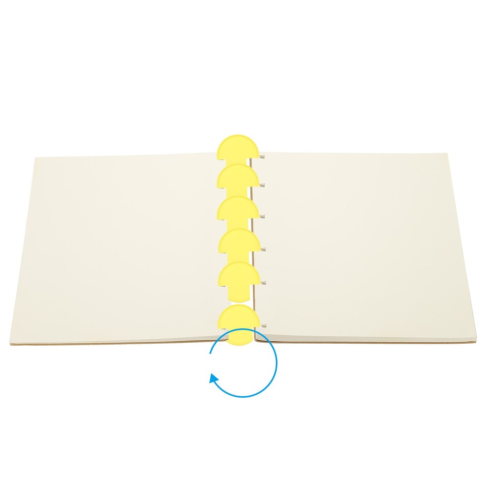 2 inch Plastic Book Binding Discs, 8Pcs Discbound Expansion Discs Round, Yellow