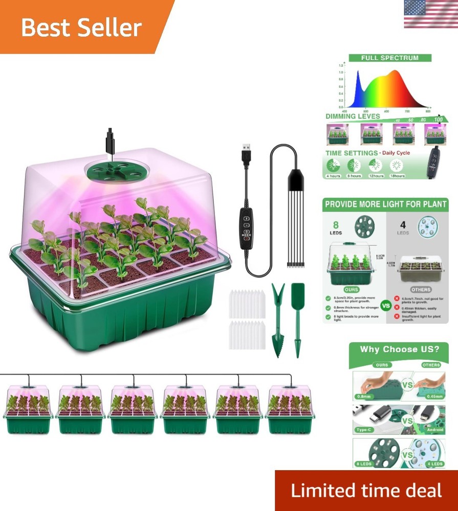 Complete Seedling Starter Kit with Timing Controller & Grow Light – Gift Boxed