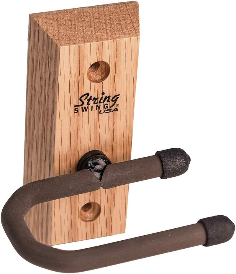 Dulcimer Hanger Wall Mount Hanger by CC01D-O Solid Oak Hardwood Block