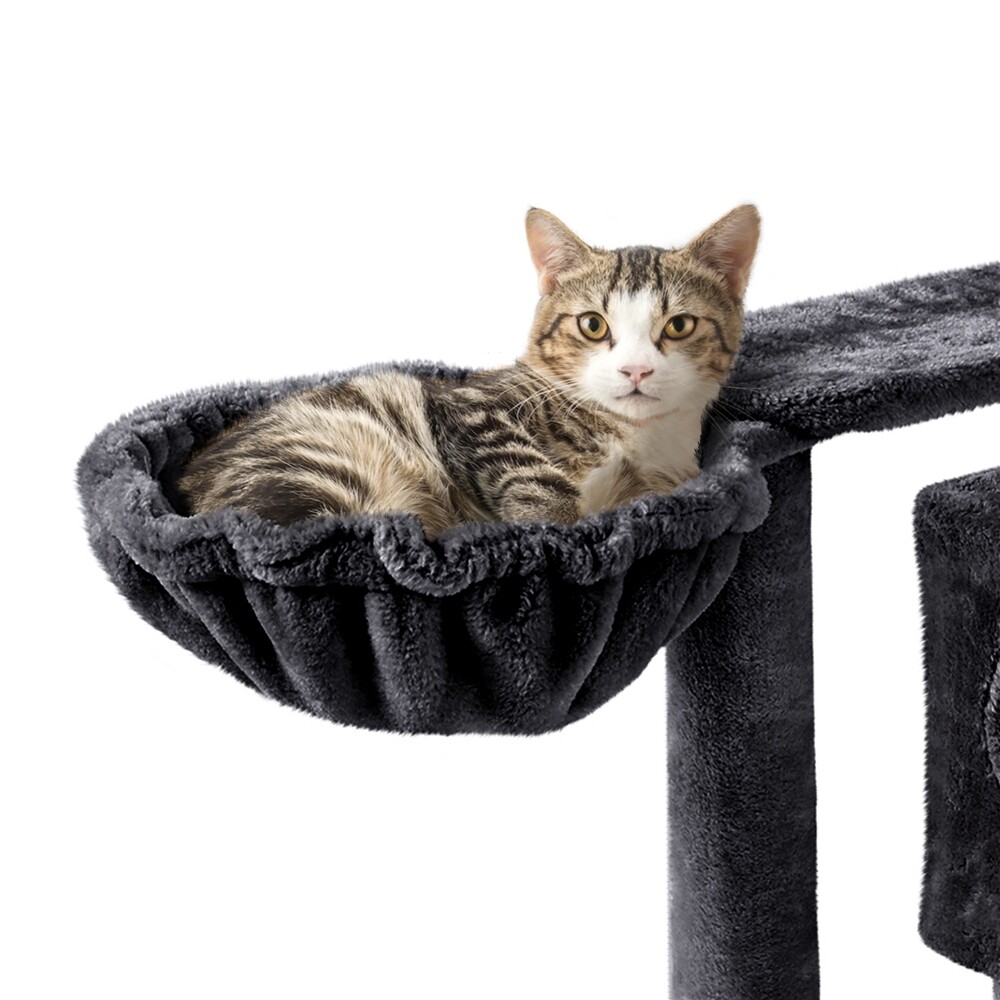 57in Cat Tree Condo Multi-Level Cat Tower Scratching Posts, Dark Gray