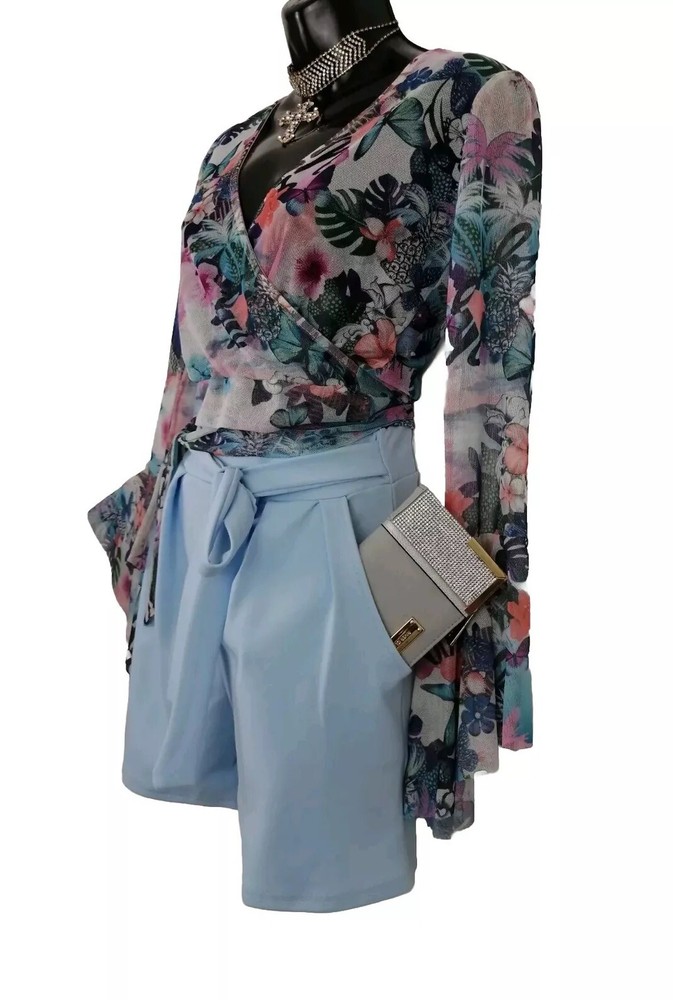 Stylewise Blue, pink Mix, Shorts Set