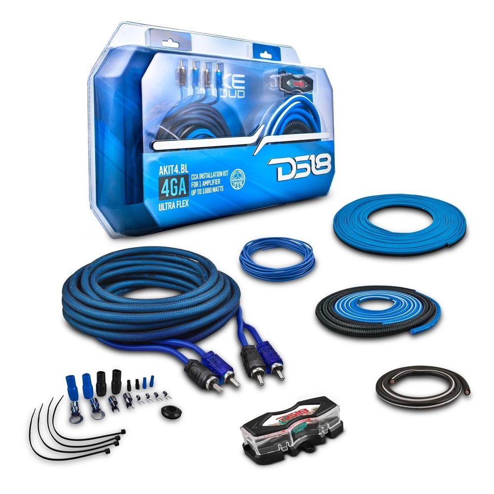 DS18 AKIT4.BL 4-GA Amplifier Installation Kit