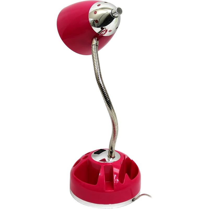 Functional Desk Lamp W/ Rotary Switch Storage Compartment & Power Outlet New