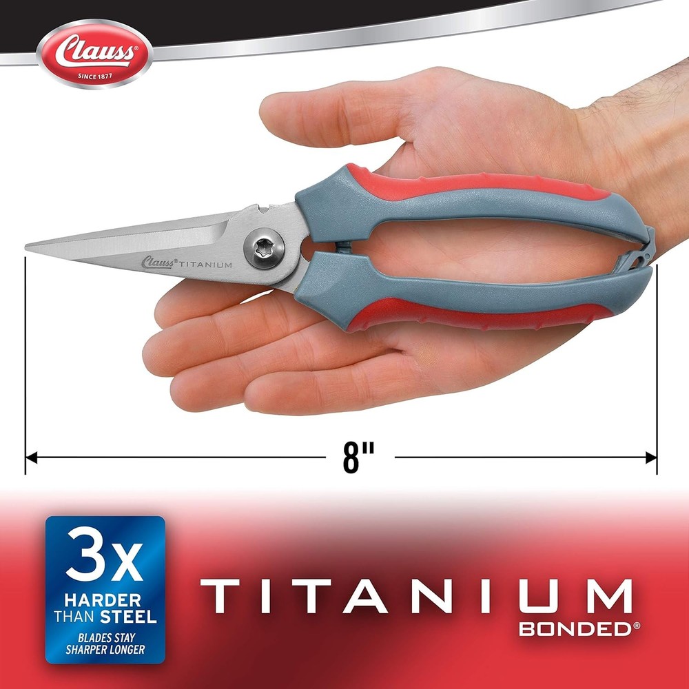 Clauss 8" Titanium Spring Scissors Wire Cutter