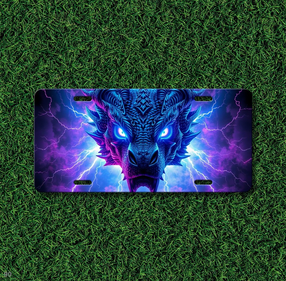 Dragon License Plate Power Dragon Visual Art Text Option Available Decor Plate