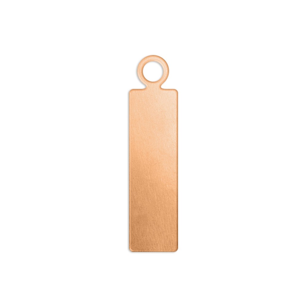 Tag, Rectangle w/ Ring, 5/8", Copper, Premium Metal Stamping Discs, 24 pc