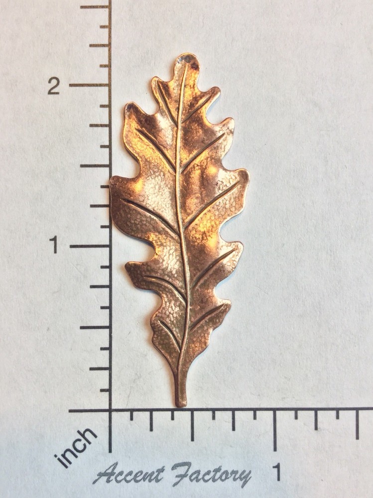 32565 - 2 Pc Large Oak Leaf Brass Jewelry Finding Copper Oxidized