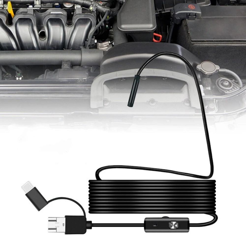 2M 6 LED Borescope Endoscope Camera for Android USB Type-C 7mm HD Waterproof