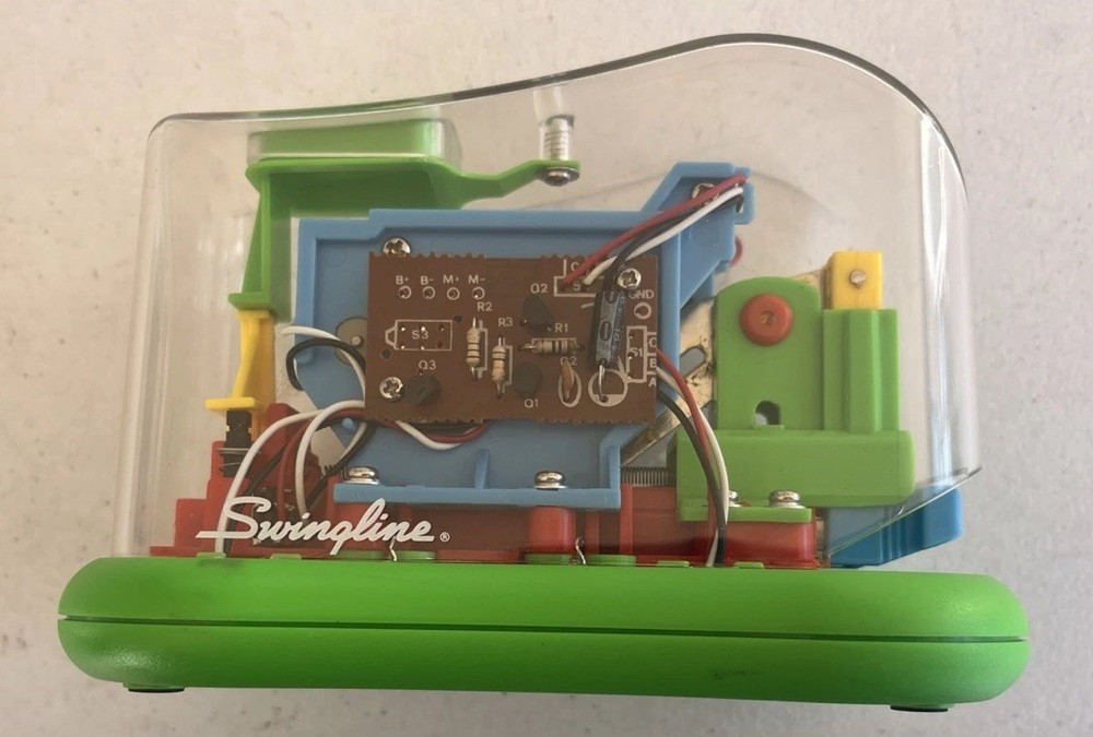 Swingline Clear Electric Automatic Stapler Skeleton See Through Thru 90s Works