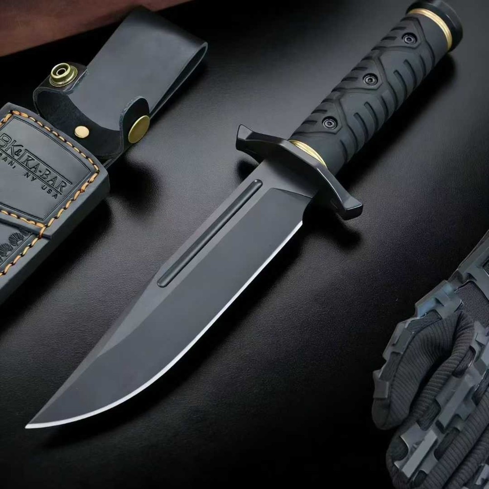 1095Cro-Van Fixed Blade Rubber handle Full Tang Collection Outdoor Tools VTH184