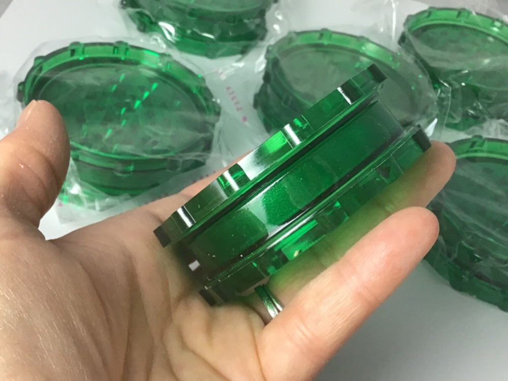 Plastic Clear Green Colored Herb Grinder 5pcs