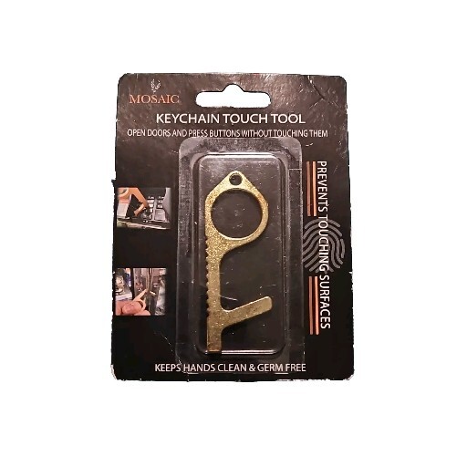 Mosaic No Touch Key Tool Open Doors Brass Keychain New