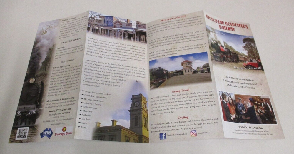 Victorian Goldfields Railway Steam Train - 8 Panel Guide - Castlemaine & Maldon