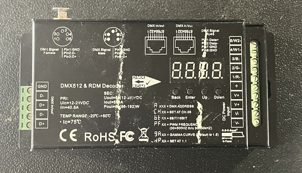 RoHS FC DMX512 & RGM Decoder