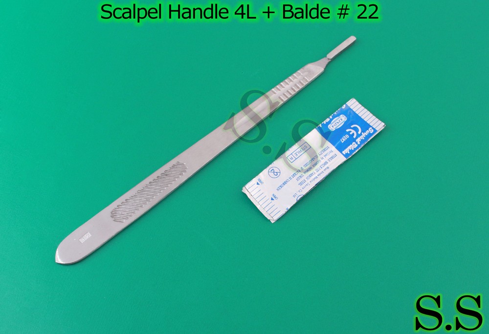 3 Scalpel Handle 4L 3 Balde # 22 Surgical Instruments