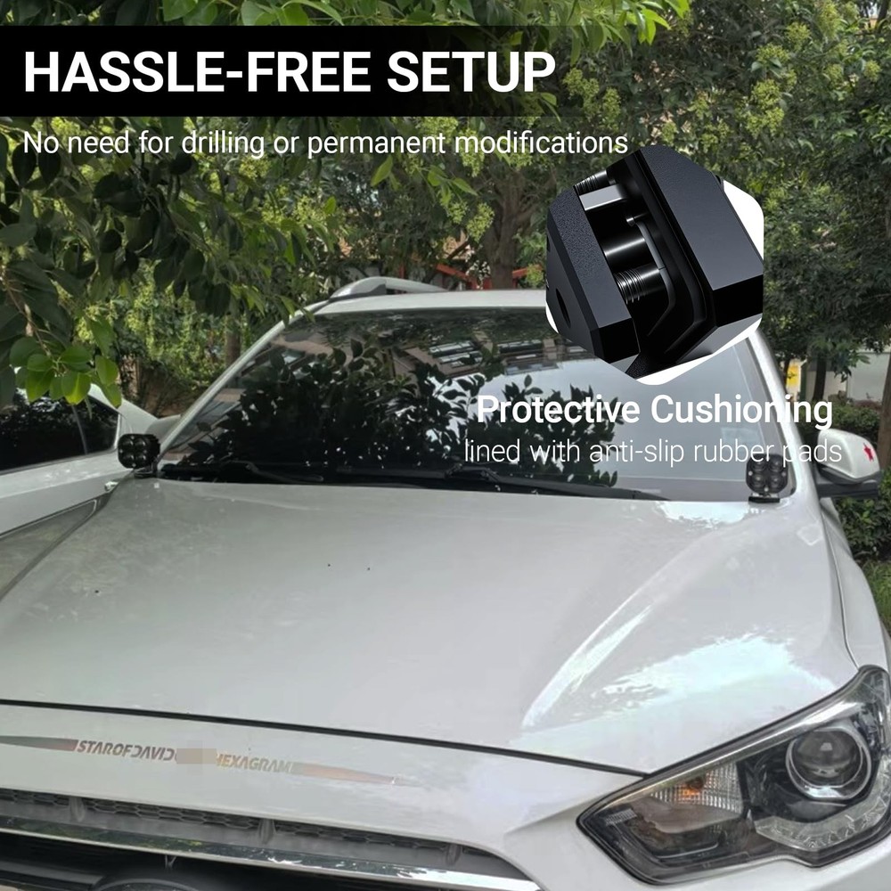 2Pcs Universal Aluminum Alloy Adjustable Hood Mount Light Brackets Compatible...