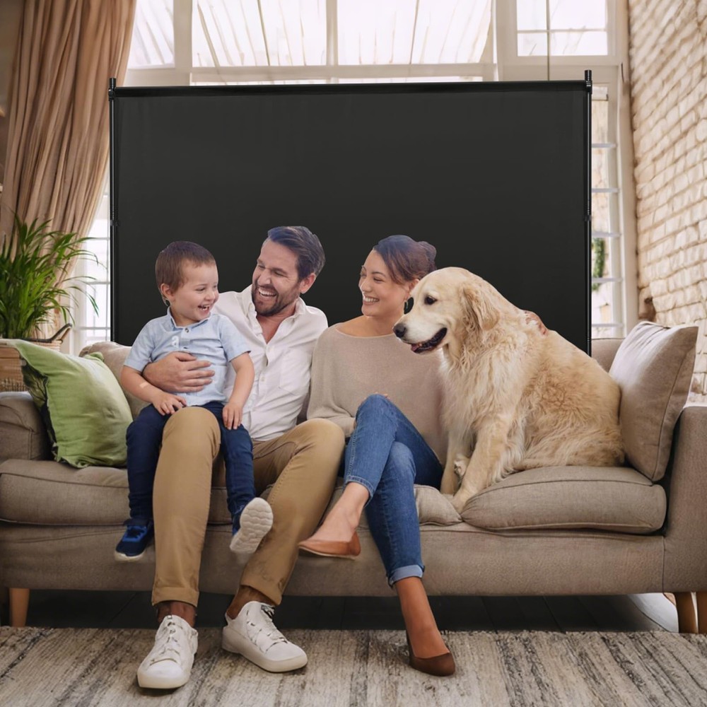 Room Divider, 73x75in Large Single Panel Privacy Screen with Adjustable Feet,...