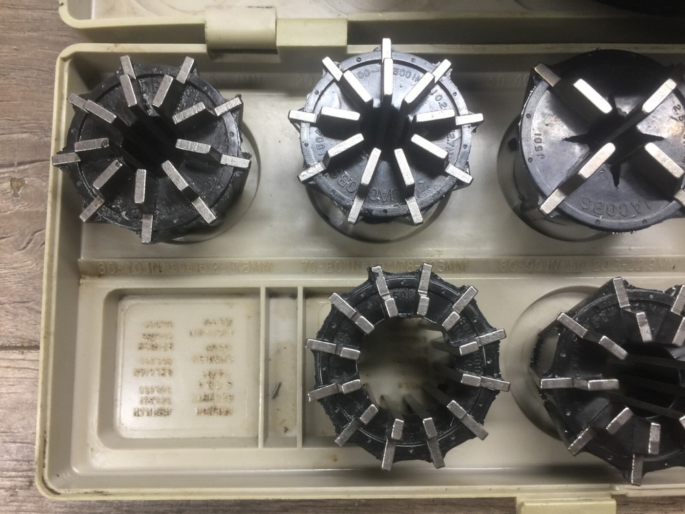 JACOBS SPEED CHUCK #50 W/ 2 1/4 -8 THREADED MOUNT & COLLETS