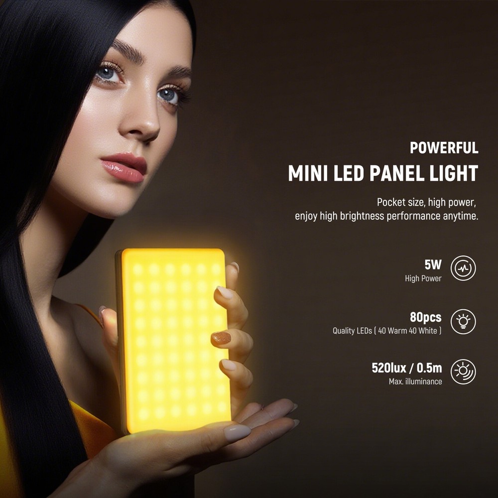 NEEWER VL67BD APP-Controlled Selfie Light w/2000mAh Battery