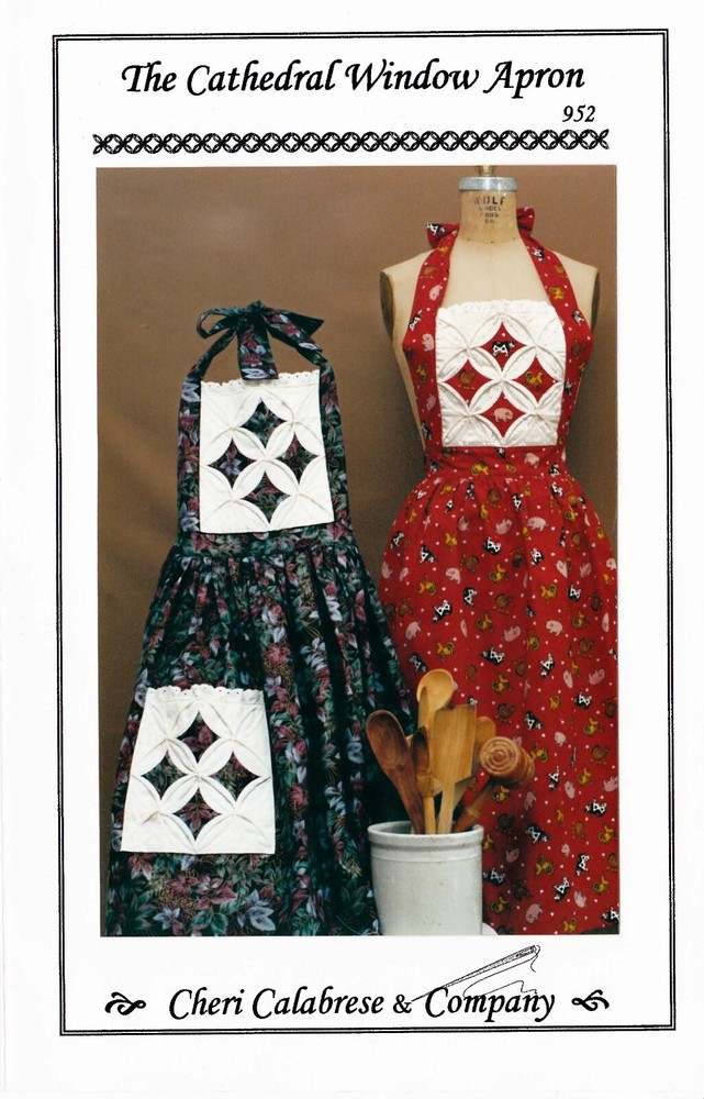 Apron Pattern, Cathedral Window Quilting Pattern Instructions, 'Use your scraps"