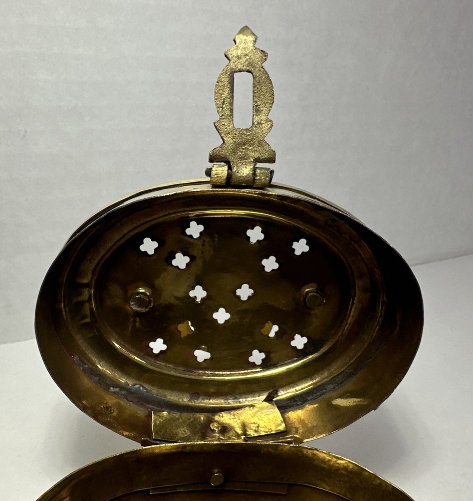 Rare Antique Hand Made Solid Brass Cricket Box around Made In India