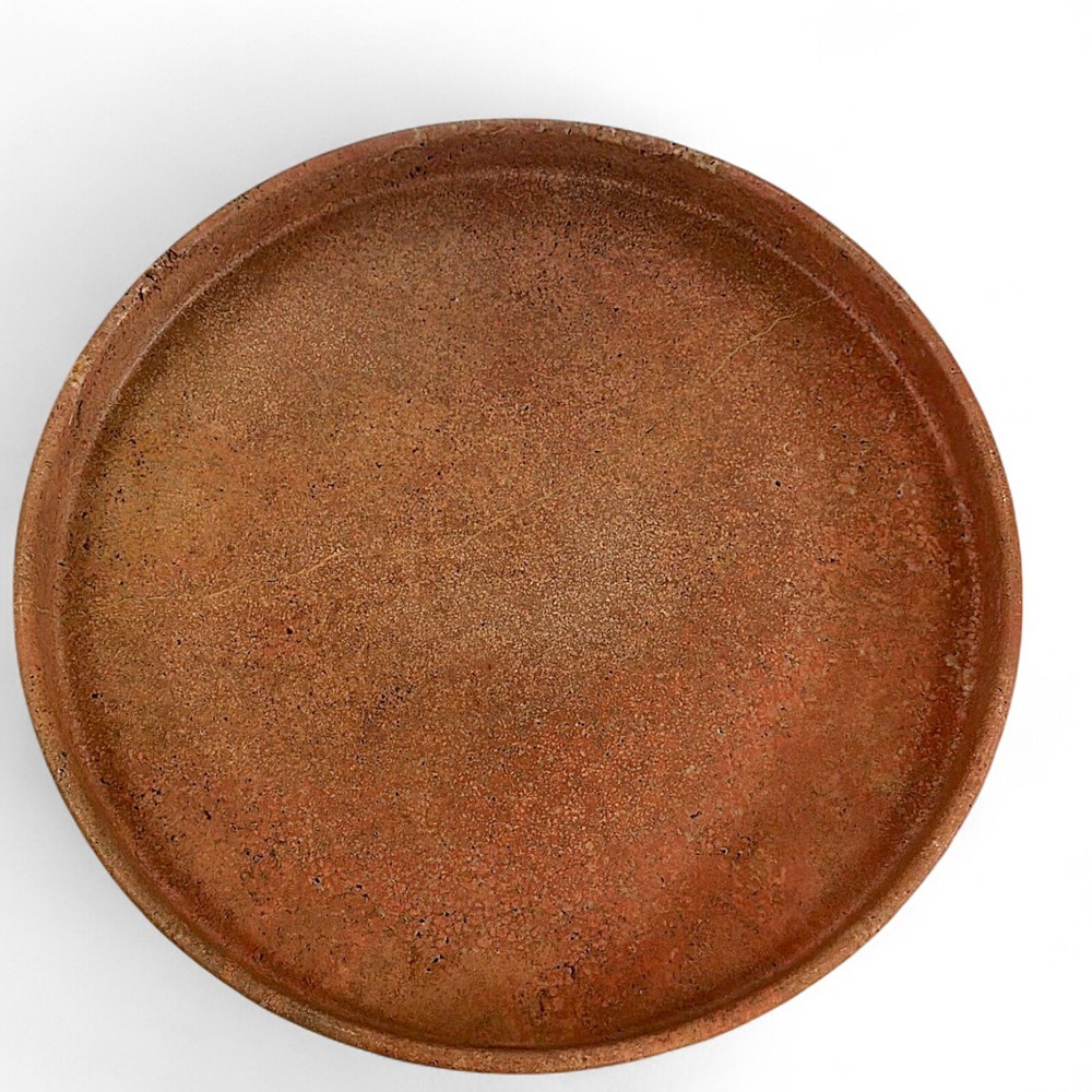 Decorative Centerpiece Plate In Red Travertine D.30Cm