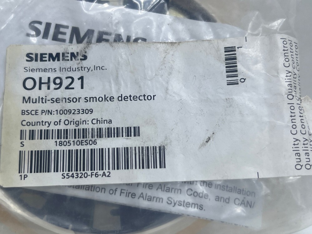 SIEMENS OH921 MULTI-SENSOR SMOKE DETECTOR