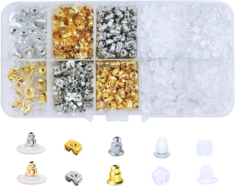 1080Pcs Earring Backs, Earring Backings, Earring Safety Back Pads Backstops Stop