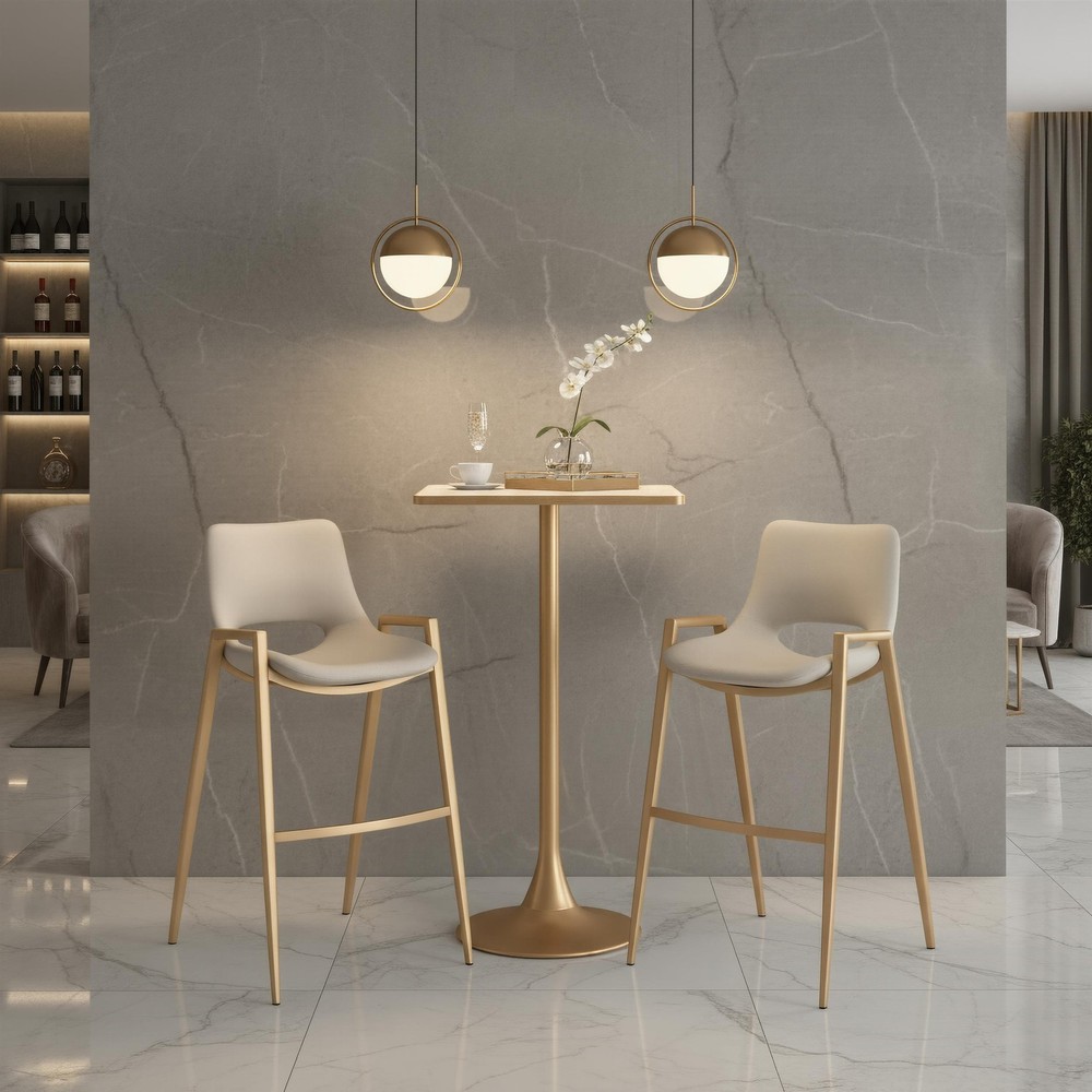 Spot Bar Table Beige & Gold