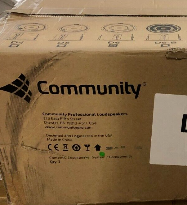 Community D6-B 6.5" 2-Way High Output Ceiling Speaker, Black