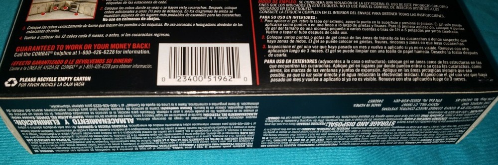 COMBAT MAX Defense System Large Roach Killing Bait & Gel - 12 Stations 1 Syringe