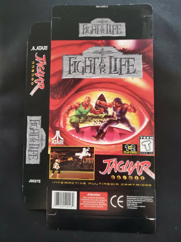 FIGHT FOR LIFE Atari Jaguar EMPTY Display Box New NEVER FOLDED OR USED