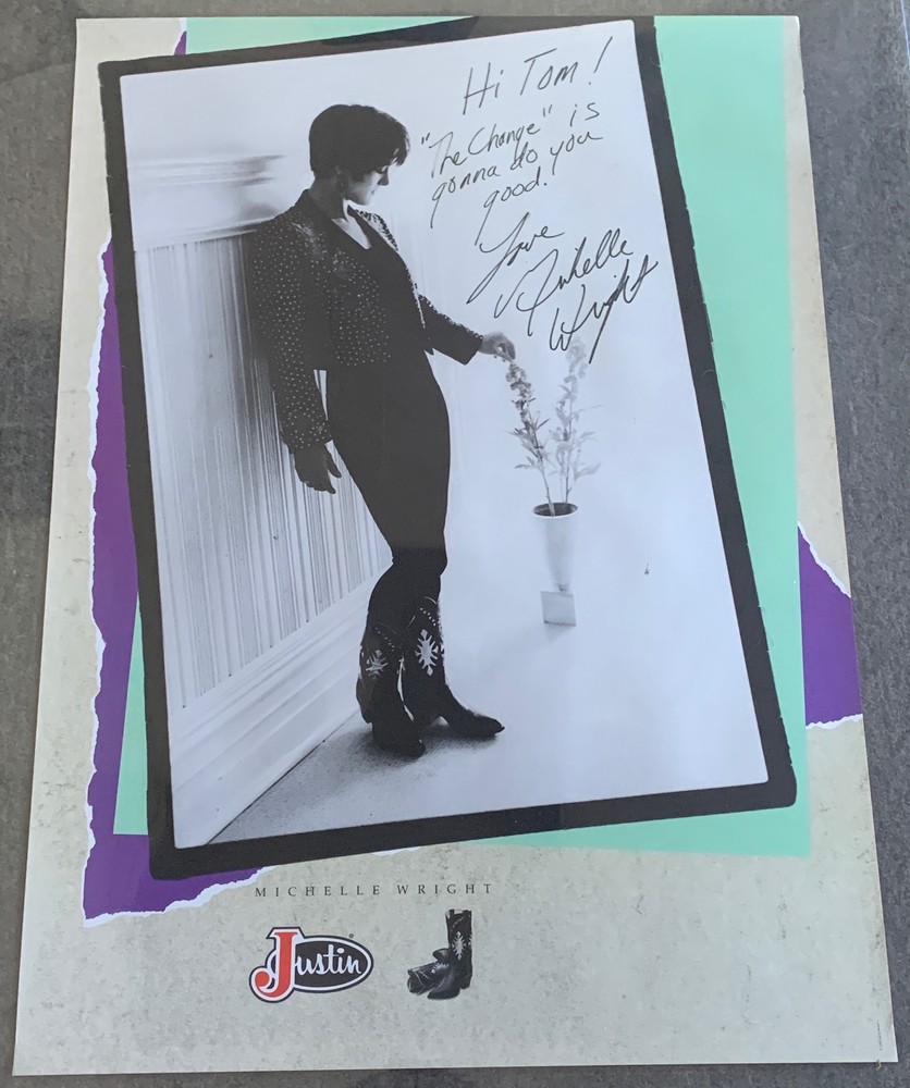 Justin Boots MICHELLE WRIGHT promo poster ~ 24x33.5 ~ AUTOGRAPHED