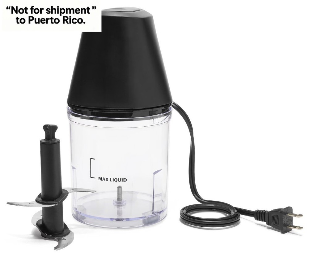 3 Cup Electric Food Chopper, Black, Plastic