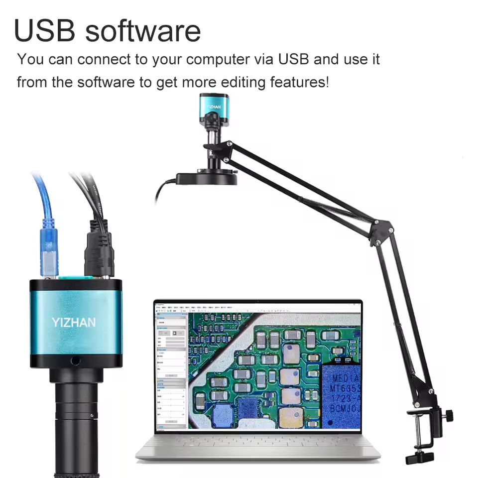 48MP 4K Electronics Soldering Microscope FULL HD 1080P HDMI-Camera USB Software