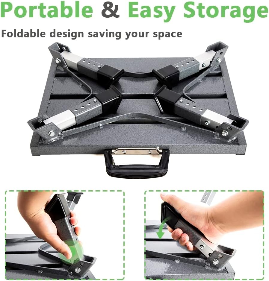 Aluminum RV Steps, 4-Level Adjustable Folding Step Stool with Non-Slip Rubber