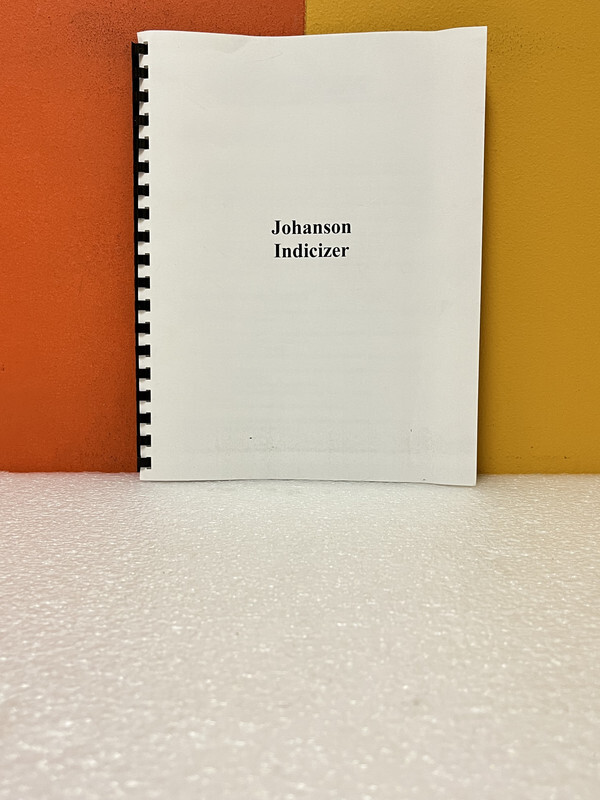 Johanson Indicizer System Manual