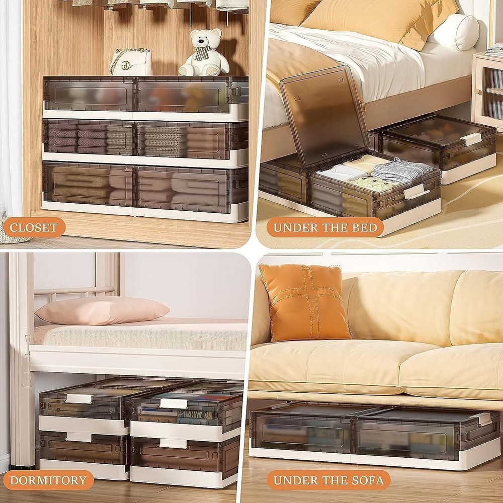 Under Bed Storage Containers, Stackable under Bed Rolling Storage Plastic Contai