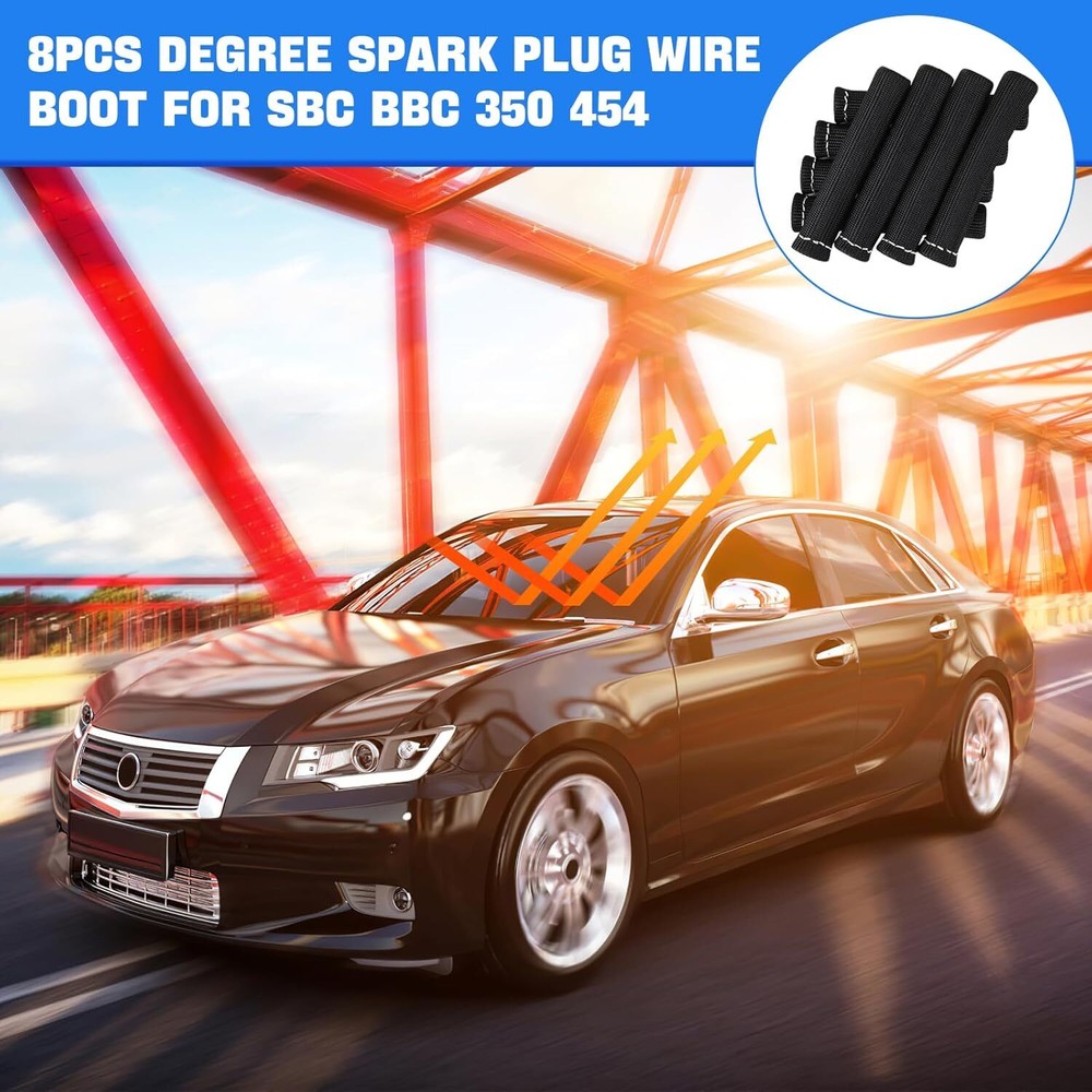 Spark Plug Wire Heat Shield Sleeve 2500°Spark Plug Boot Protector Wire Boot Wrap