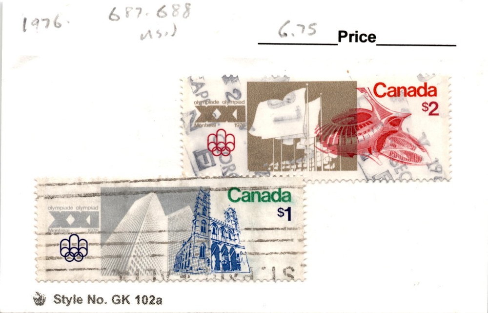Canada, Postage Stamp, #687-688 Used, 1976 Olympics (AP)