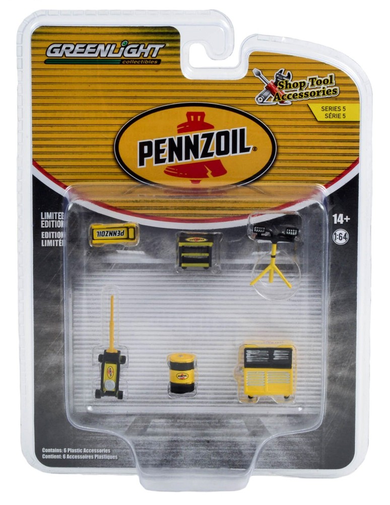 1:64 GreenLight *PENNZOIL* Garage Tools Accessory Set *NIP*