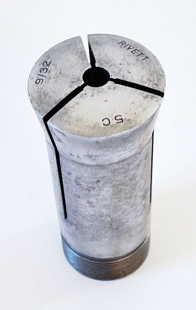 RIVETT 9/32" Round Collet 5C W/ External Thread .28125" USA