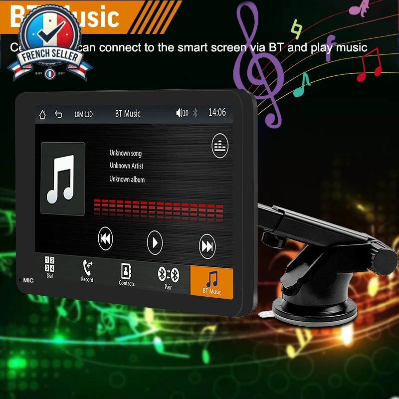 Portable CarPlay Android Car Stereo - 7" Touch Screen, Video Player, USB, AUX,