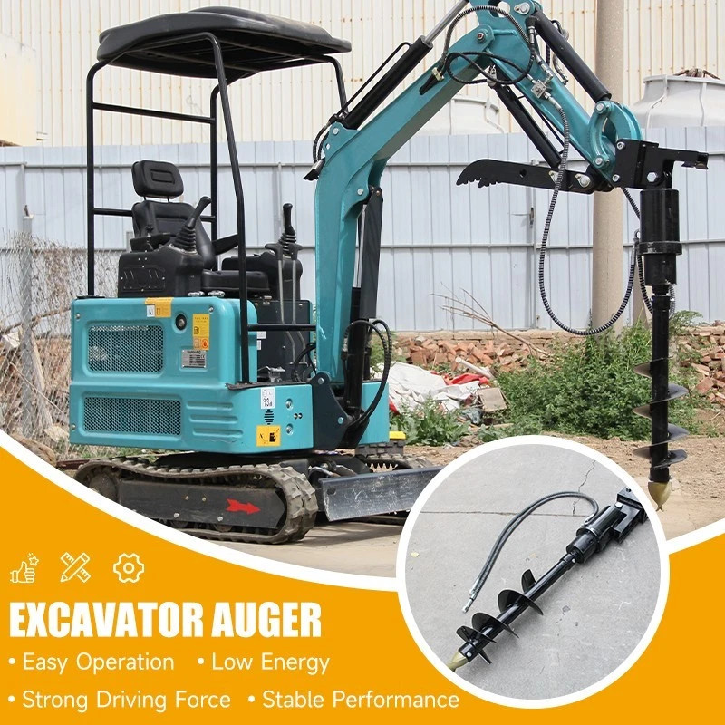 1 Ton Mini Excavator & Auger Drill Combo - Kubota Engine & 81cm Drill Pipe