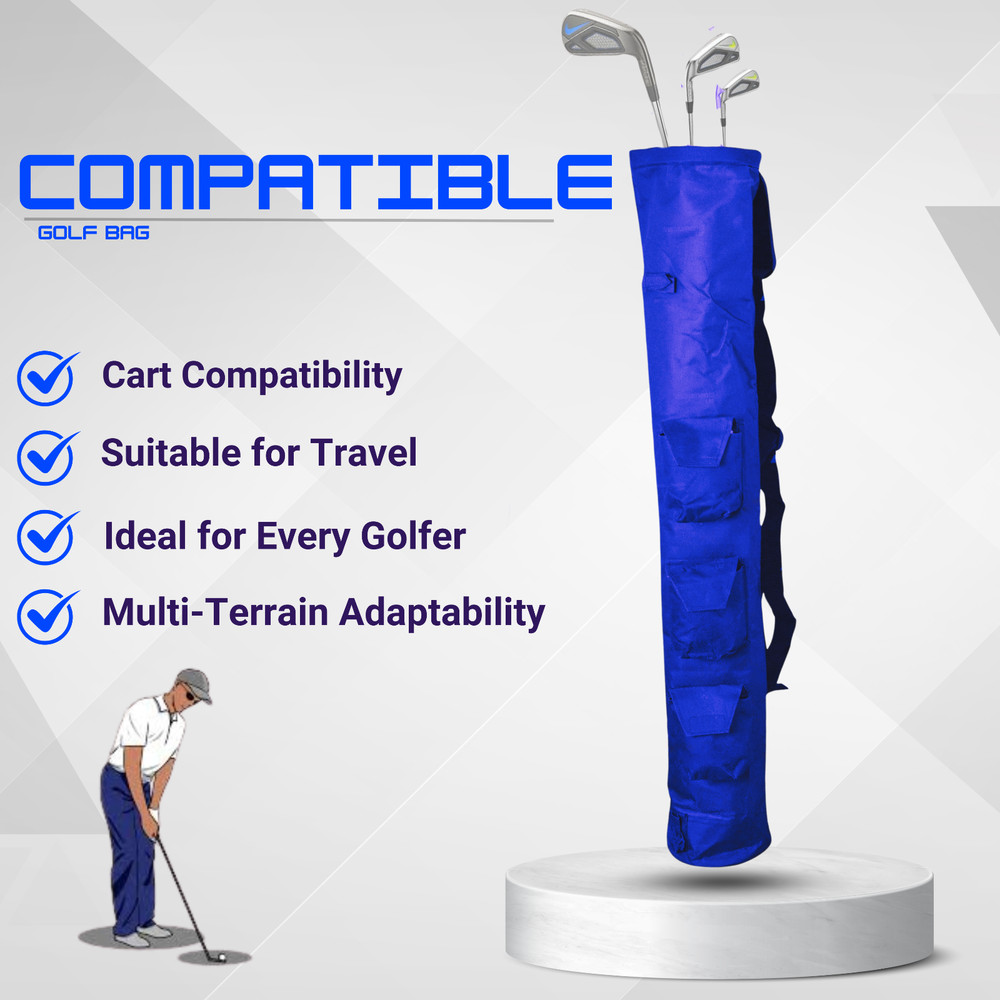 Versatile Lightweight 34"Foldable Golf Carry Bag with 3 Pockets, double Straps