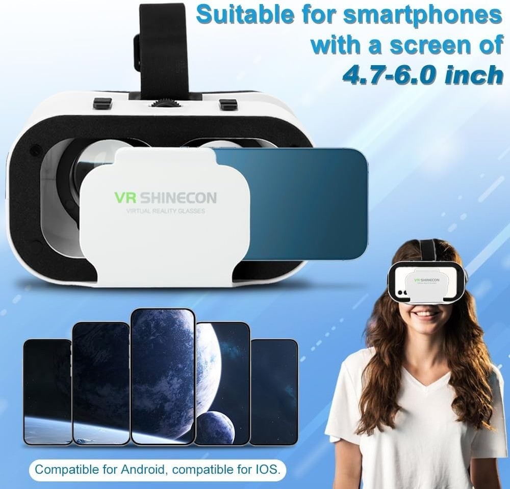 V5 VR Headset: 3D Glasses for Mobile, Bluetooth Remote & Adjustable Distance