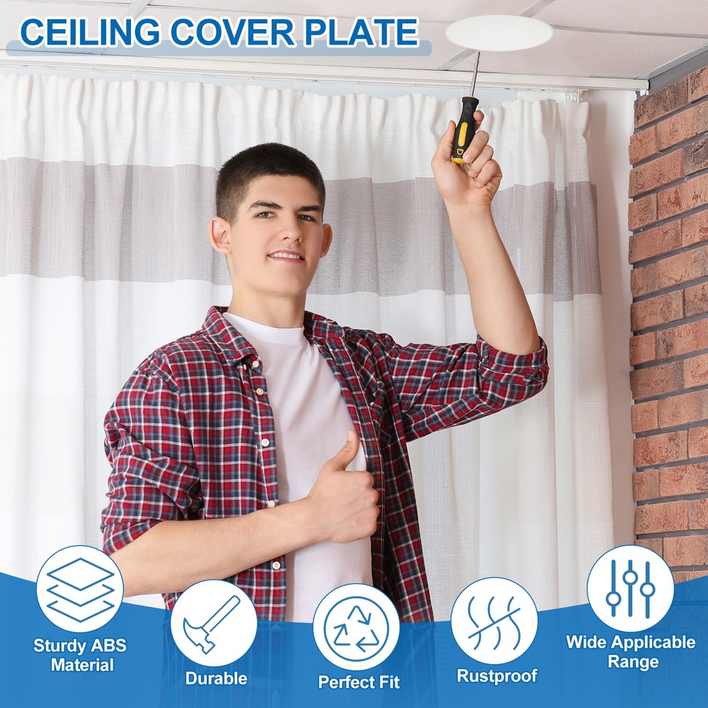 2Pack 5.3" Spring Ceiling Cover Plate Suitable for 3.4-5 " Round Hole, White