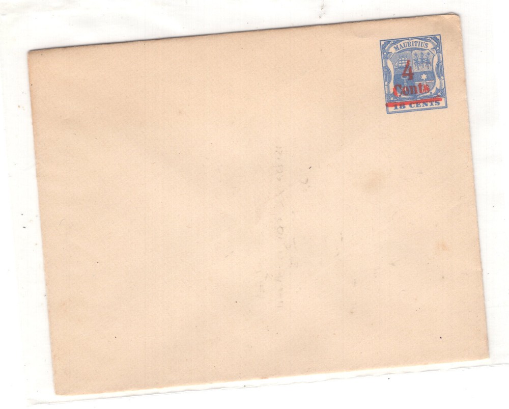Mauritius   large  postal  envelope  revalued  4  cents