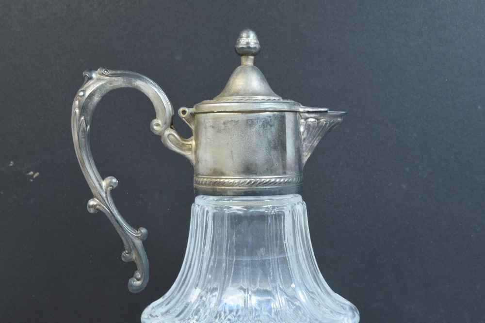 Vintage Italian Diamond Point Silver Plate Wine Pitcher